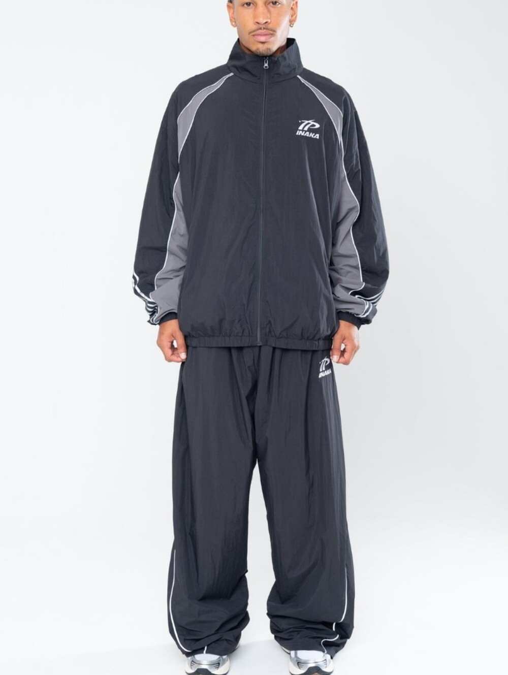 Inaka Power Black & Gray Lightweight Track Jacket